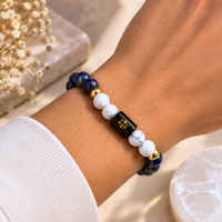 Libra Zodiac Crystal Bracelet - Sodalite and Howlite