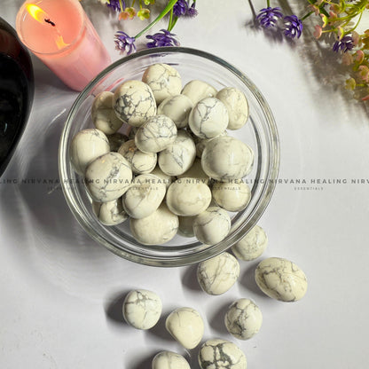 HOWLITE TUMBLE STONES (Peace, Sleep, Patience And Spiritual Awakening) image 0