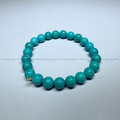 TURQUOISE ROUND BEADED BRACELET (Divine Protection, Psycho Gifts, Healing, Wisdom And Truth) image 1