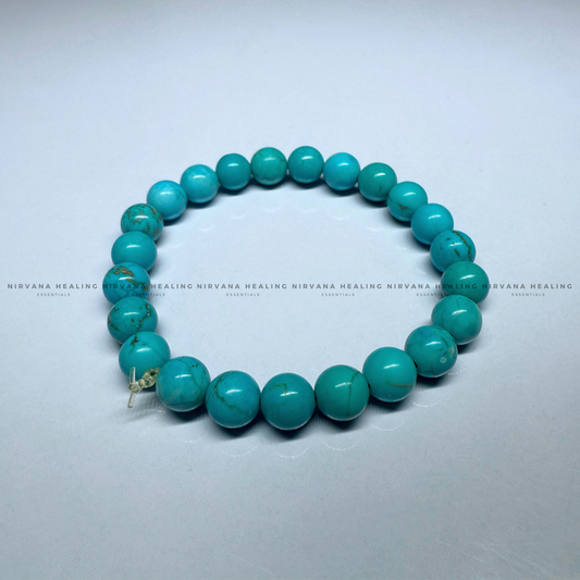 TURQUOISE ROUND BEADED BRACELET (Divine Protection, Psycho Gifts, Healing, Wisdom And Truth) image 1