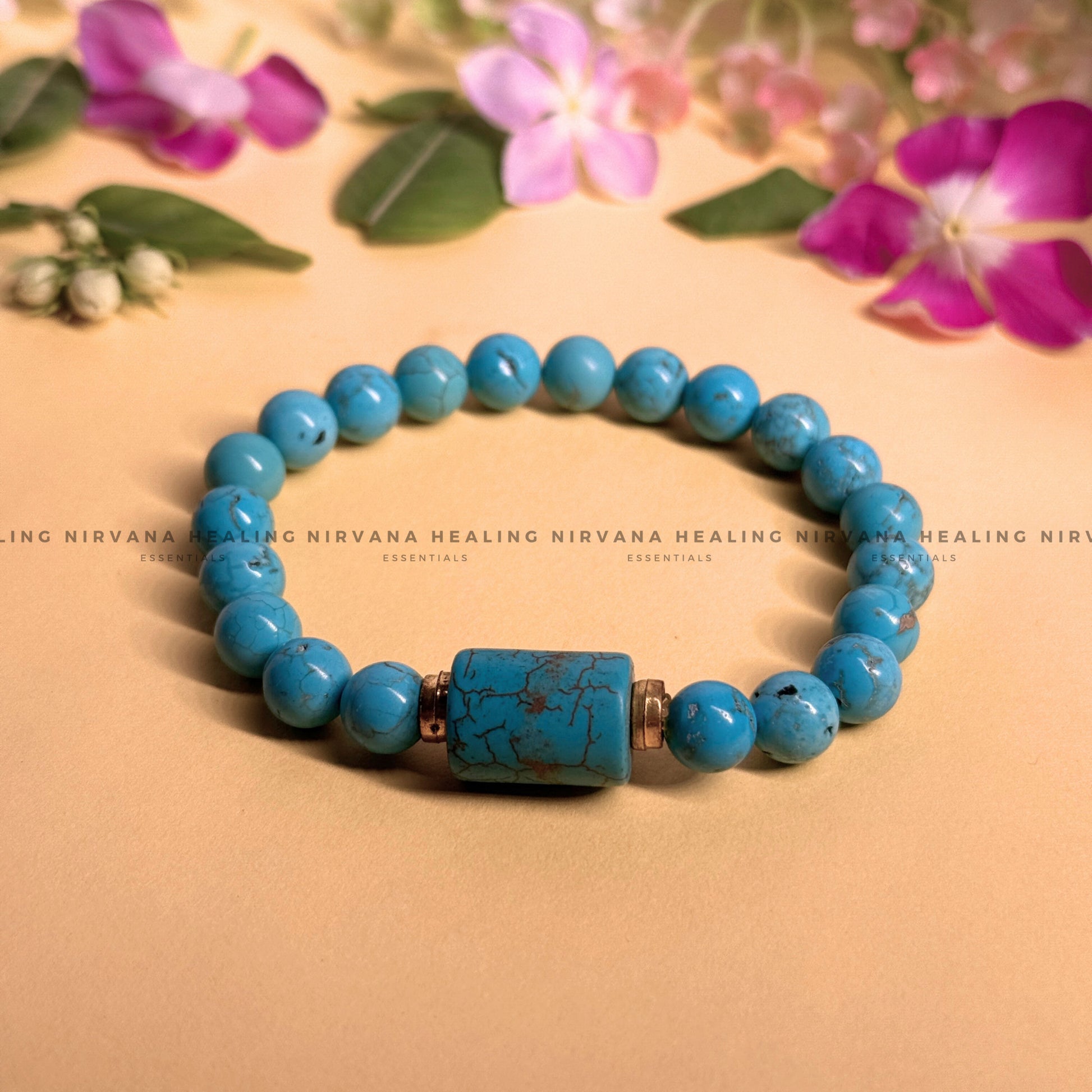 TURQUOISE ROUND BEADED DESIGN BRACELET (Divine Protection, Psycho Gifts, Healing, Wisdom, Truth) image 0