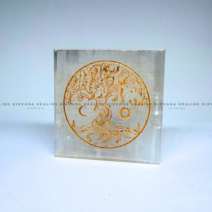 SELENITE TREE CHARGING PLATE (Aura Cleansing ,Charging, Cleansing And Purification). image 2