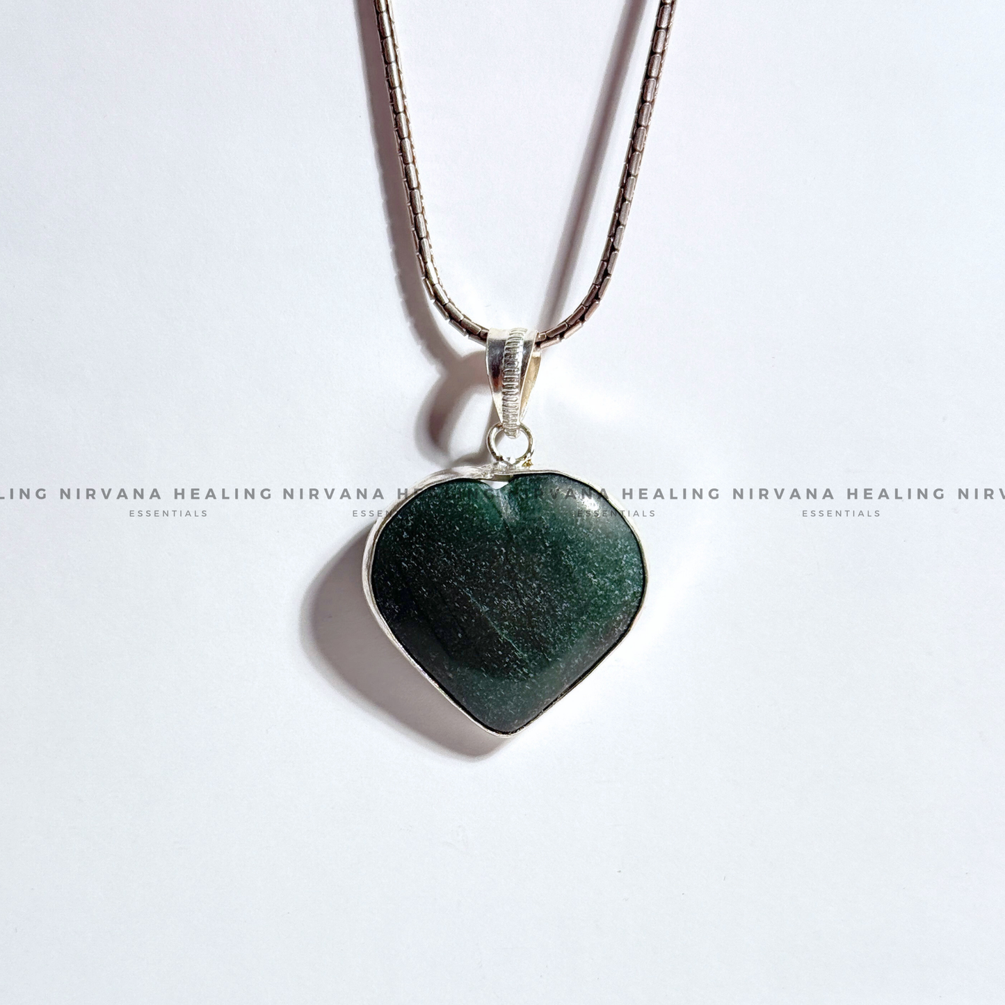 MARKAJ GREEN HEART SHAPED PENDANT (Protection, Luck And Intuition) image 3