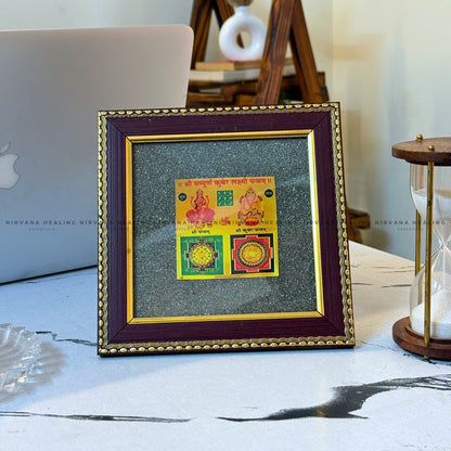 LAKSHMI KUBER YANTRA ON RAW PYRITE FRAME – (Ultimate Symbol of Wealth & Abundance) image 3