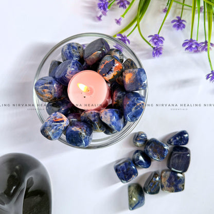 SODALITE TUMBLE HEALING STONE (Sodalite Creativity, Expression, Logic And Communication) image 2