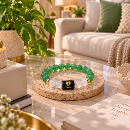 Gemini Zodiac Crystal Bracelet - Aventurine and Selenite