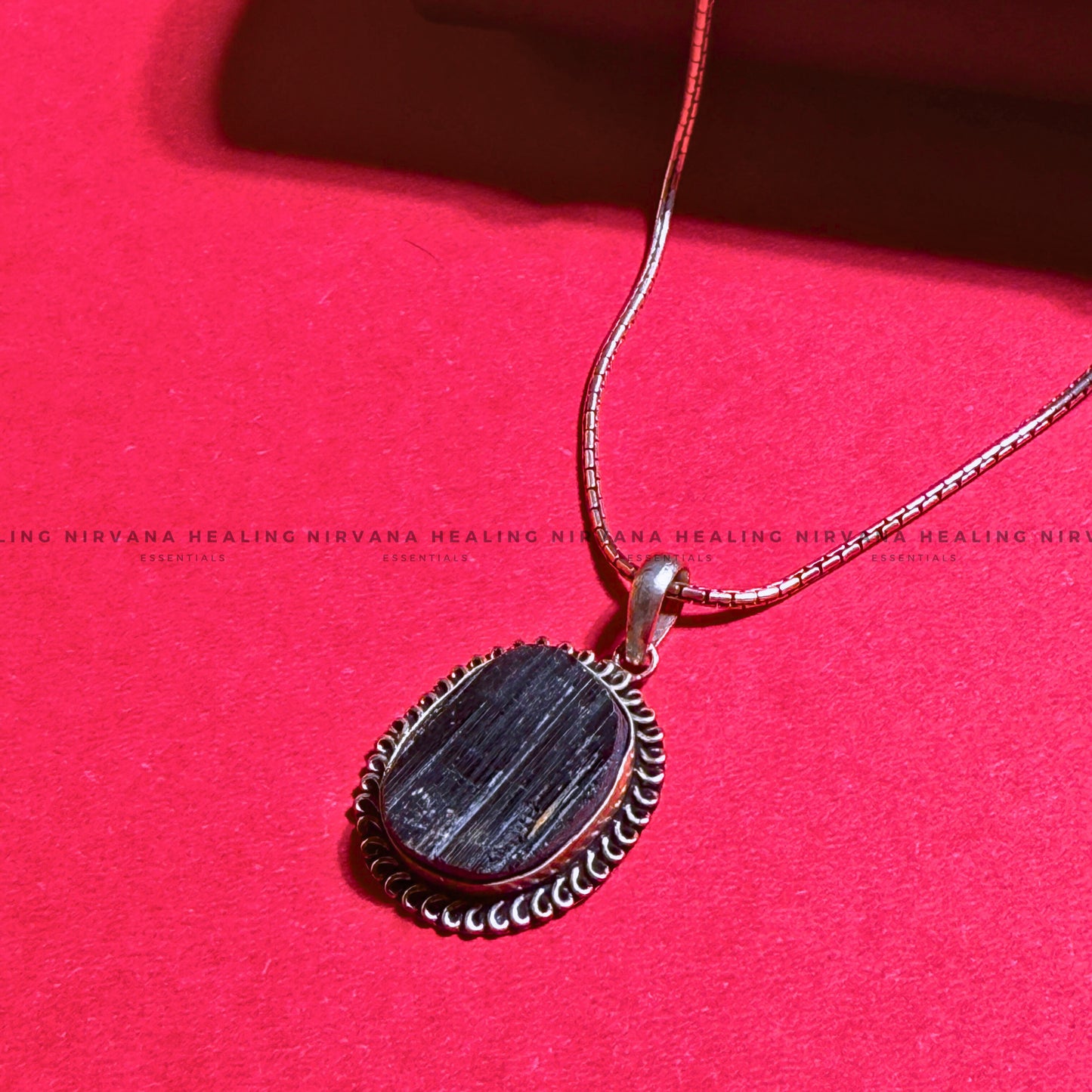 BLACK TOURMALINE RAW OVAL PENDANT (Protection, Grounding, Shielding And Growth) image 3