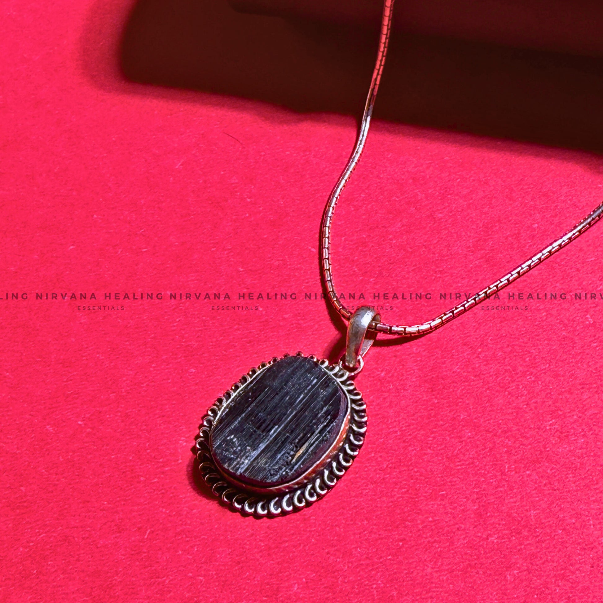 BLACK TOURMALINE RAW OVAL PENDANT (Protection, Grounding, Shielding And Growth) image 3