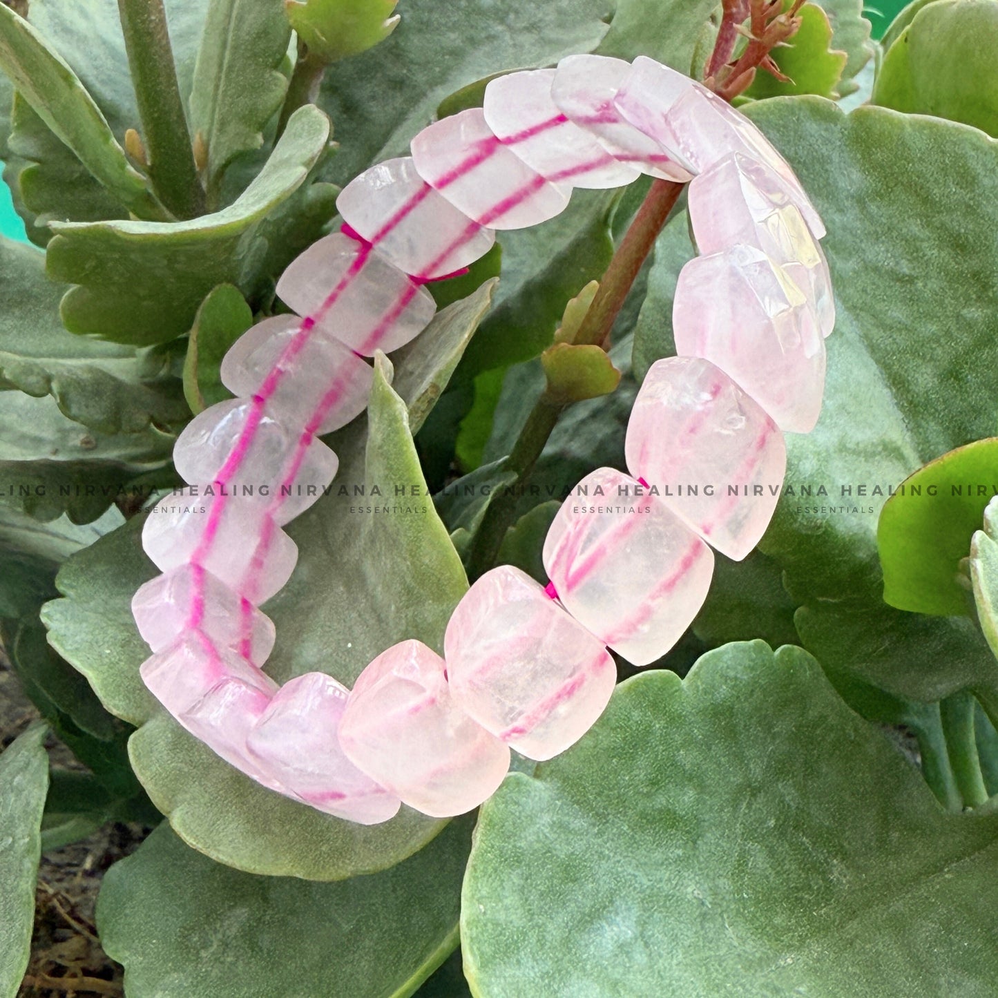 ROSE QUARTZ PYRAMID BRACELET (Love, Romance, Relationship, Emotion And Balance) image 4