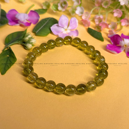 PERIDOT ROUND BEADED BRACELET (Prosperity, Cheerfulness, Abundance And Renewal) image 0