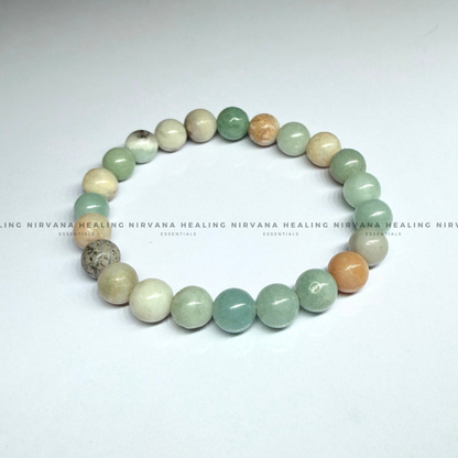 AQUAMARINE ROUND BEADED BRACELET (Calm, Clarity, Courage And Emotional Healing) image 2