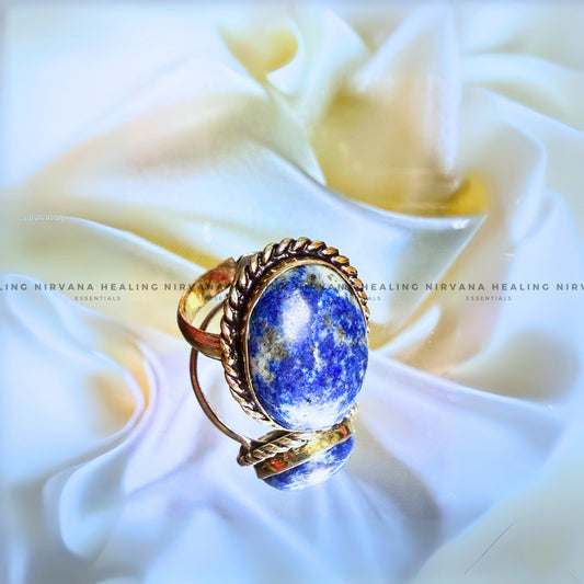 LAPIS LAZULI OVAL RING  (Communication, Truth, Ease Of Expression And Wisdom) image 0