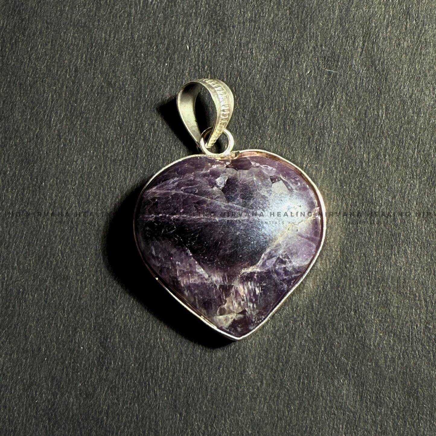 AMETHYST HEART SHAPED PENDANT (Meditation, Stress Reduction, Intuition And Manifestation) image 3