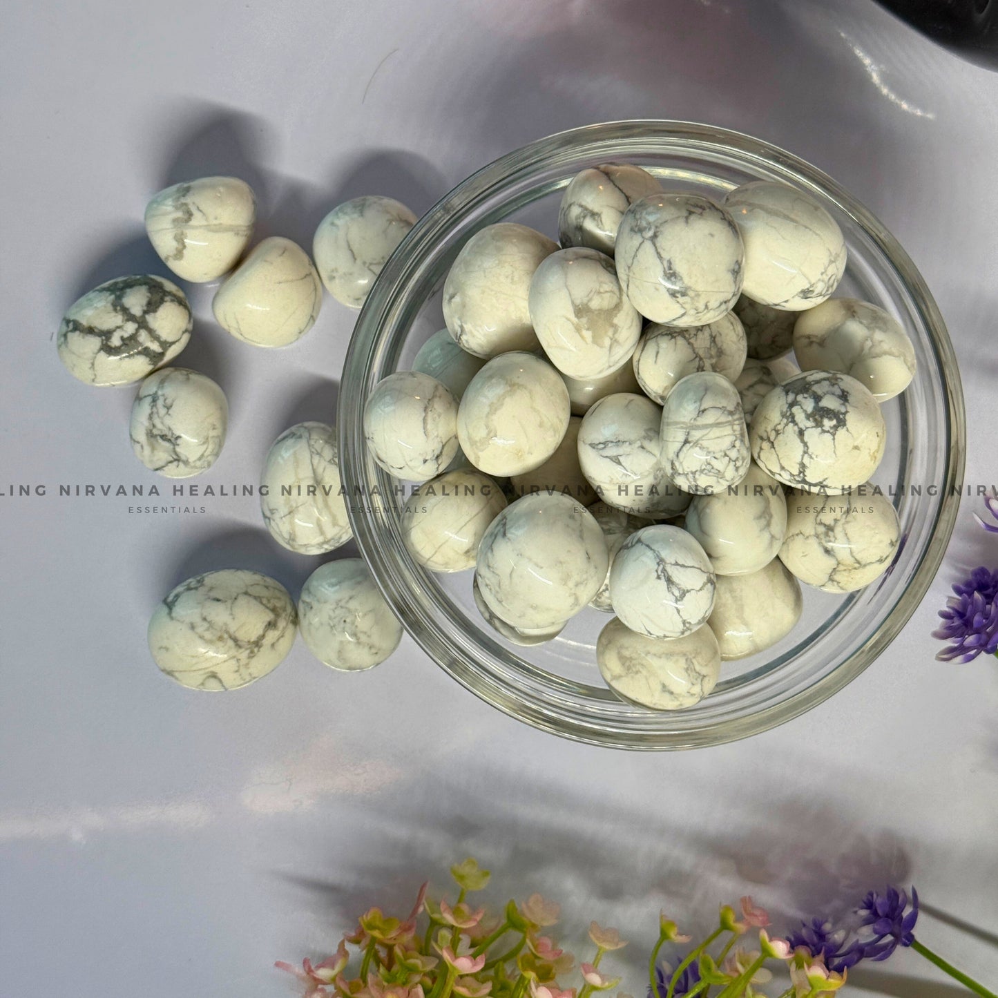 HOWLITE TUMBLE STONES (Peace, Sleep, Patience And Spiritual Awakening) image 2