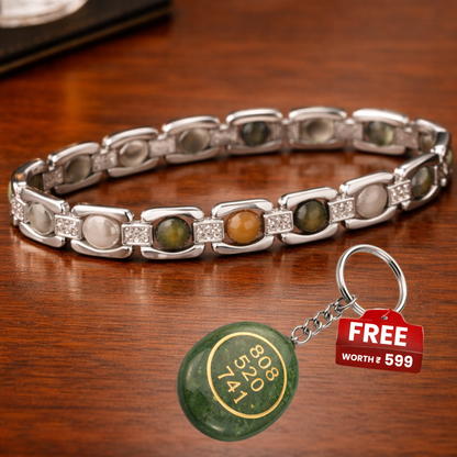 METAL DHAN YOG BRACELET With (FREE GREEN AVENTURINE ZIBU KEYCHAIN) image 0