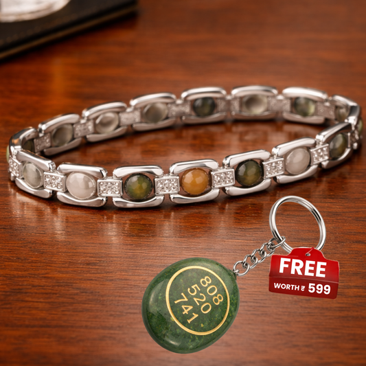METAL DHAN YOG BRACELET With (FREE GREEN AVENTURINE ZIBU KEYCHAIN) image 0