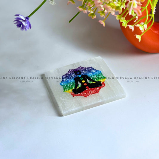 SELENITE MEDITATION AND CHAKRAS CHARGING PLATE (Aura Cleansing ,Charging, Cleansing And Purification). image 1
