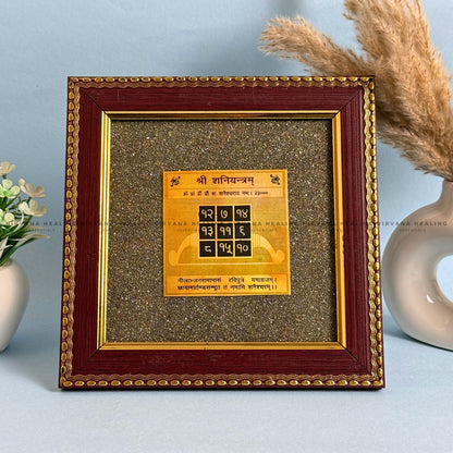 SHANI YANTRA ON RAW PYRITE FRAME (Protection, Stability & Karmic Balance) image 3