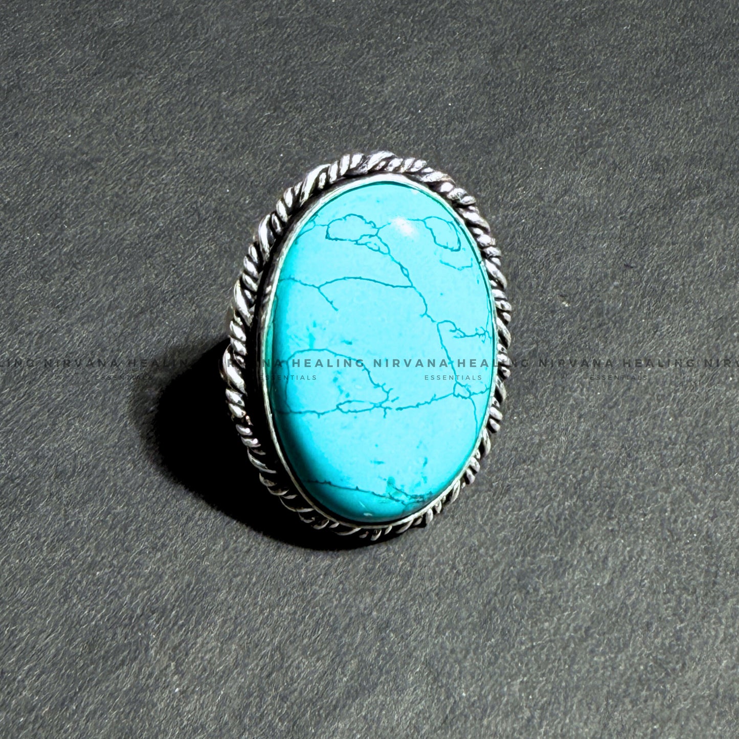 TURQUOISE OVAL RING (Divine Protection, Psycho Gifts, Healing, Wisdom, Truth) image 2