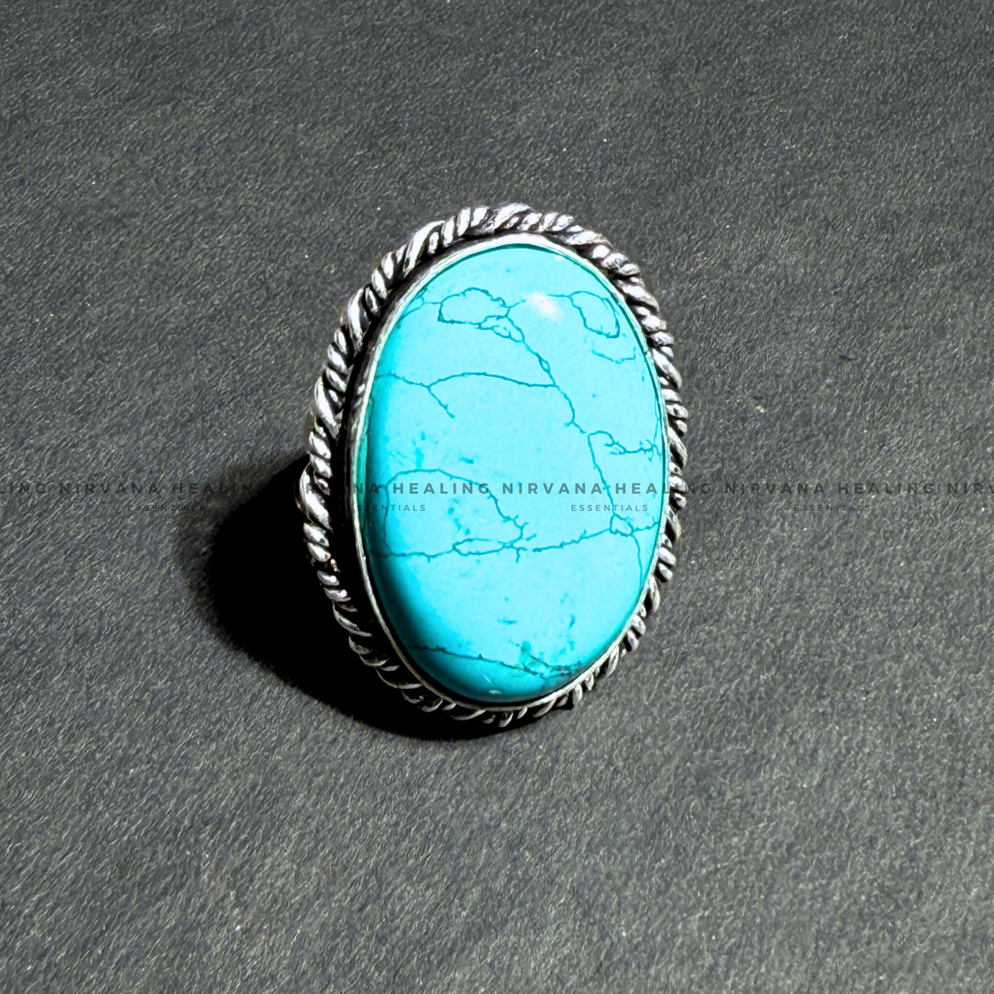 TURQUOISE OVAL RING (Divine Protection, Psycho Gifts, Healing, Wisdom, Truth) image 2