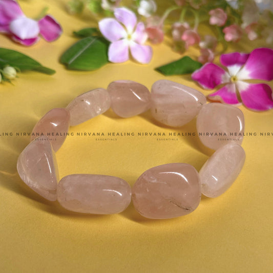 ROSE QUARTZ TUMLE BRACELET (Love, Romance, Relationship, Emotion And Balance) image 0
