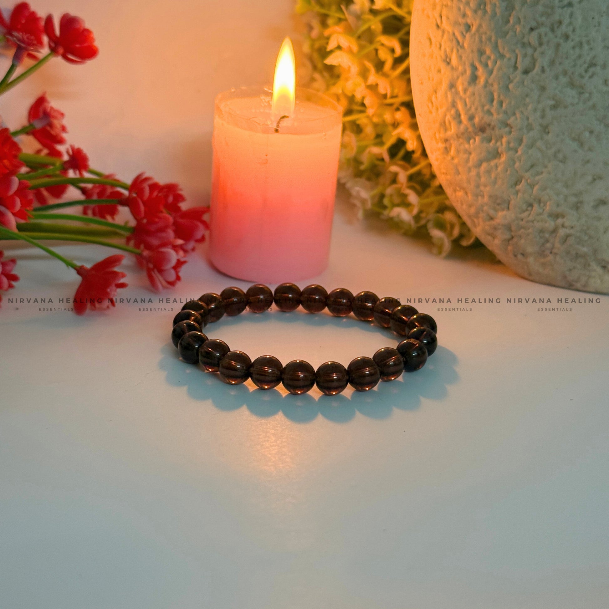GARNET ROUND BEADED BRACELET (Commitment, Passion, Grounding, Courage) image 3