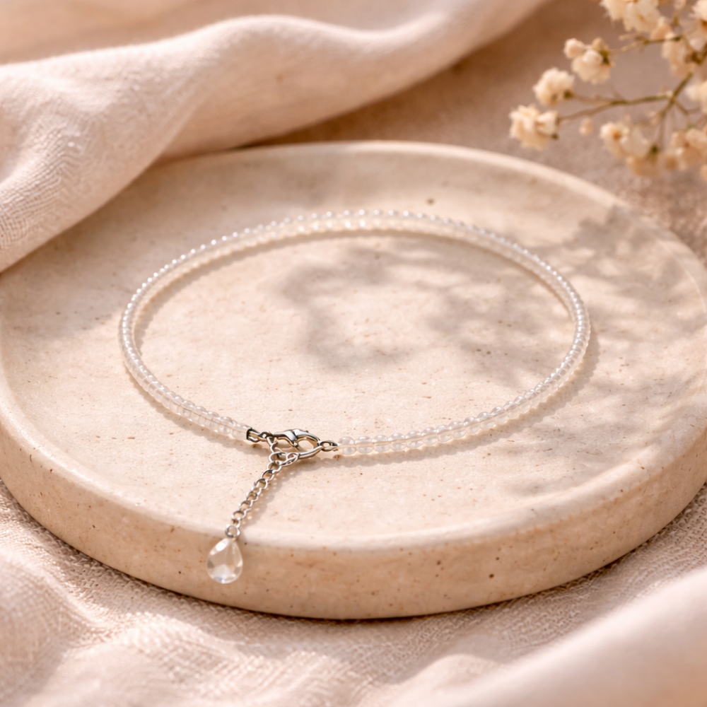CLEAR QUARTZ ANKLET - Clarity, Amplification, Balanced Energy image 3