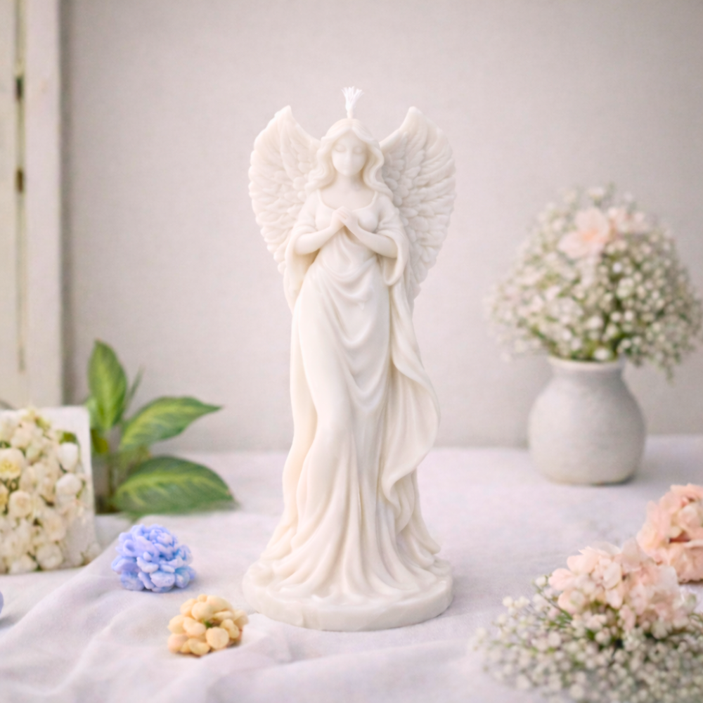 ARCHANGEL RITUAL CANDLE (Made From Natural Beeswax) - White image