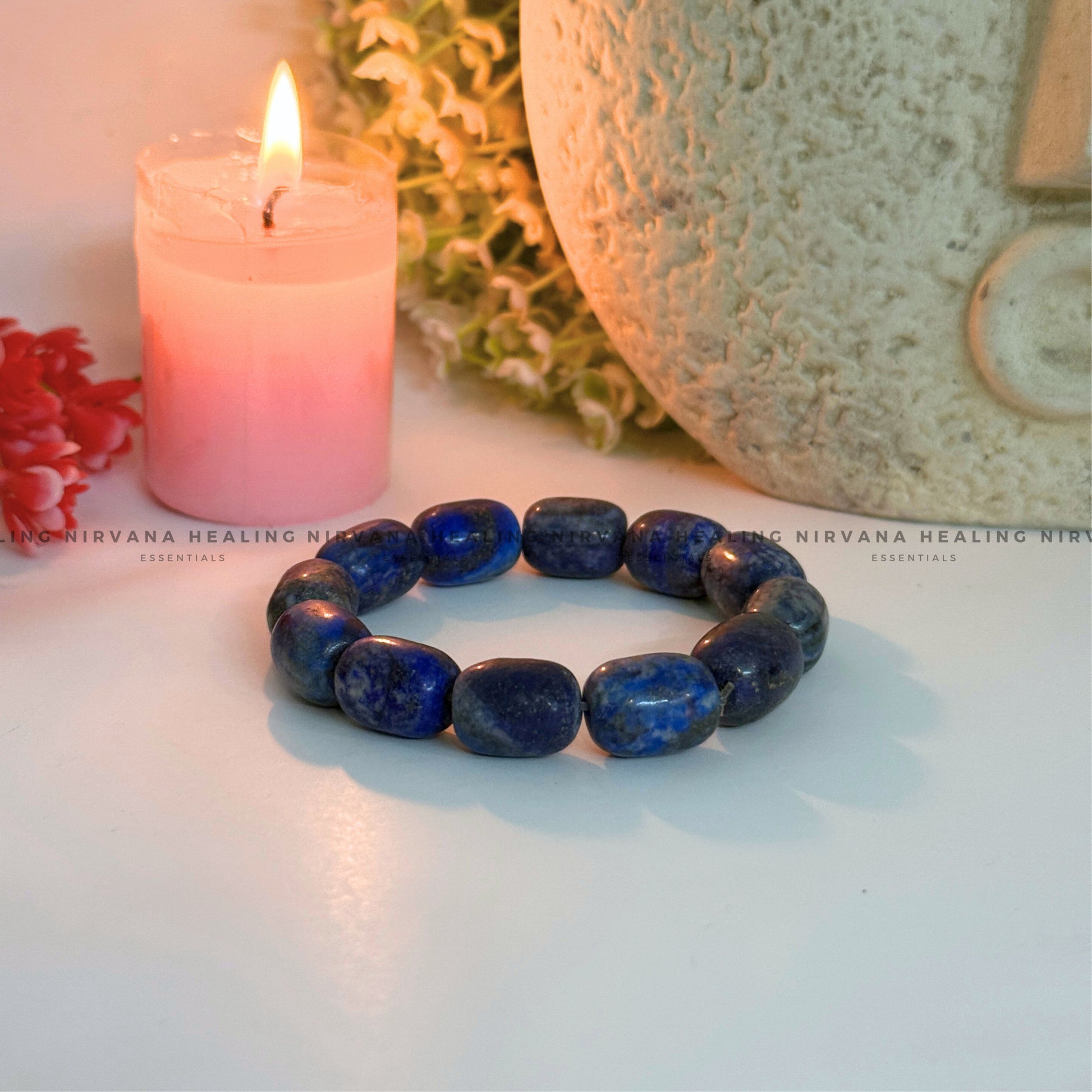 LAPIS LAZULI TUMBLE BRACELET (Communication, Truth, Ease Of Expression And Wisdom) image 2