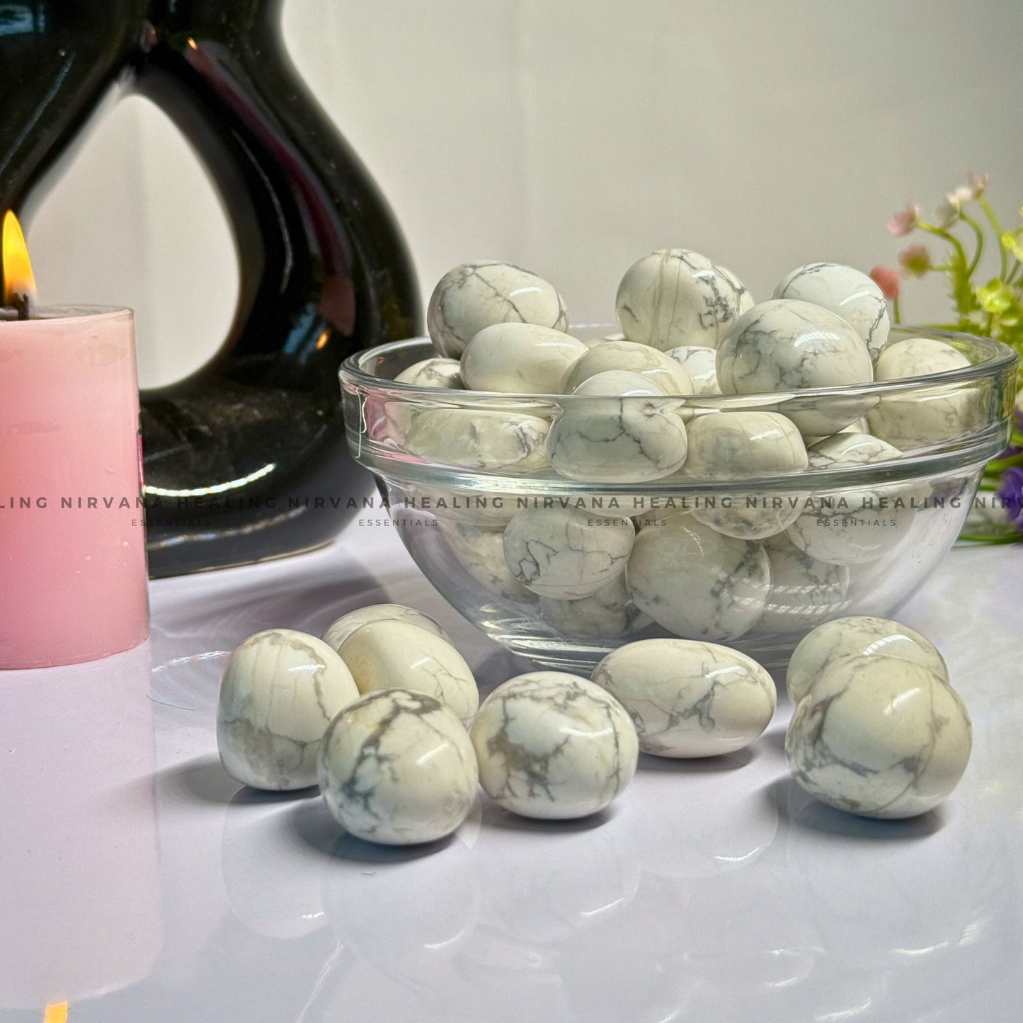 HOWLITE TUMBLE STONES (Peace, Sleep, Patience And Spiritual Awakening) image 3
