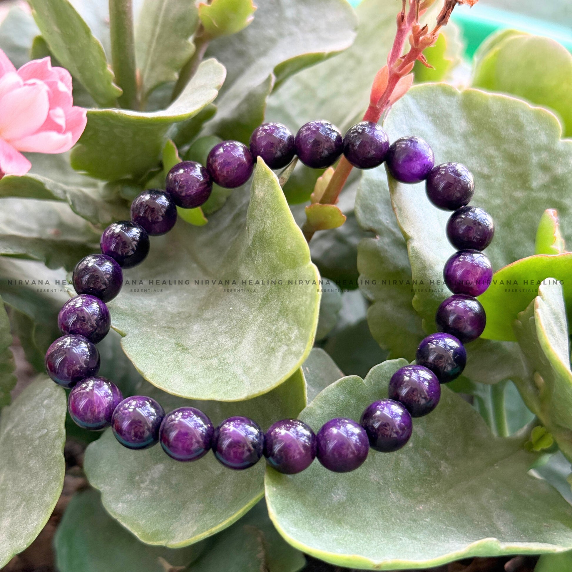 AMETHYST ROUND BEADED BRACELET (Meditation, Stress Reduction, Intuition and Manifestation) image 4