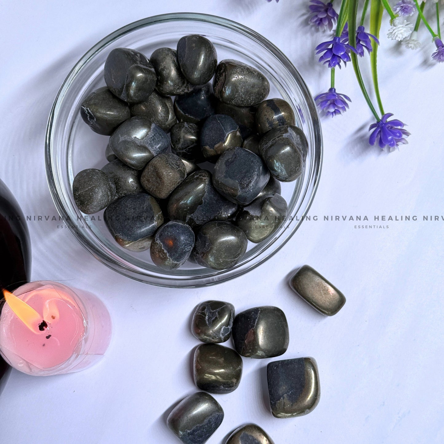 PYRITE TUMBLE STONES (Money Magnet, Prosperity, Fame And Abundance). image 0