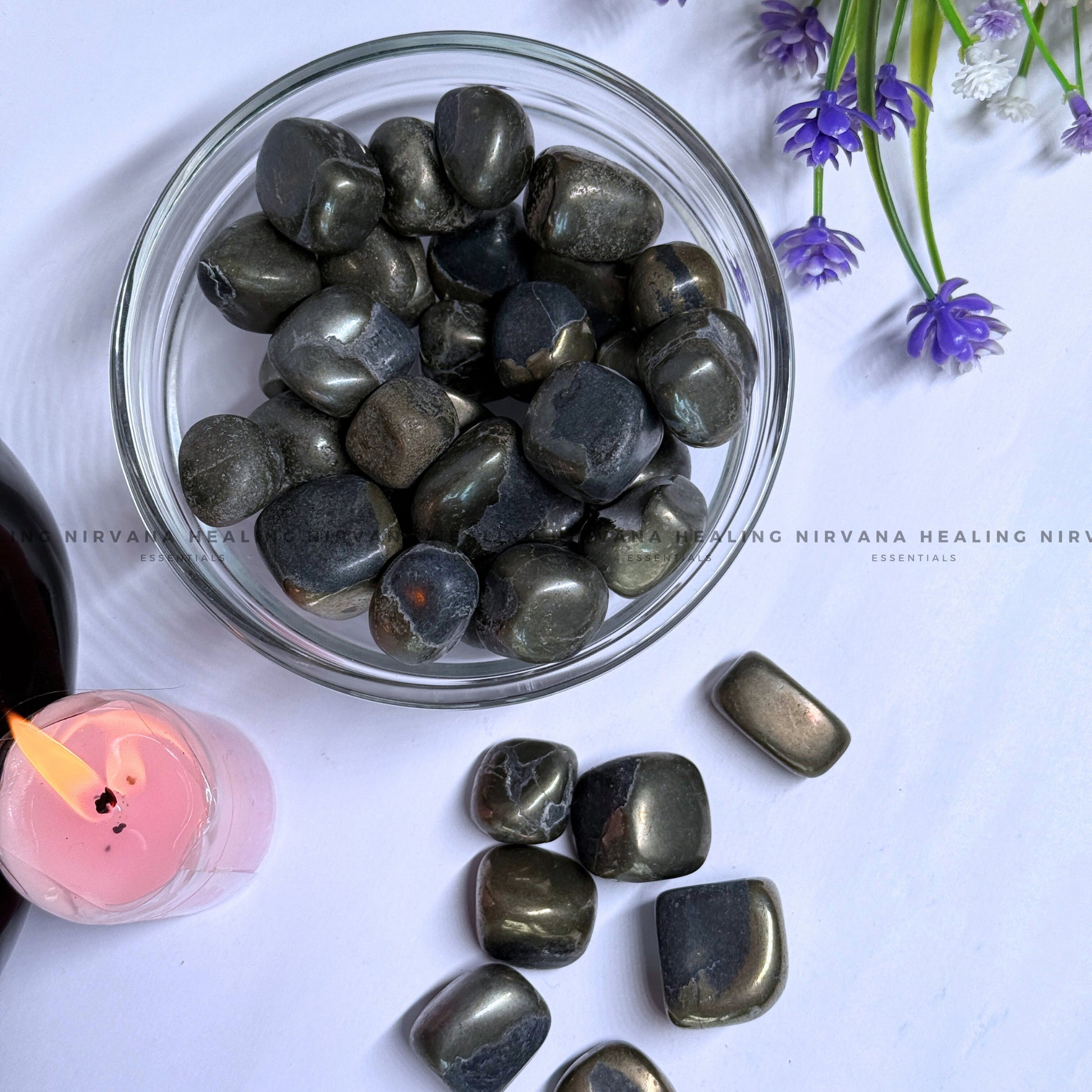 PYRITE TUMBLE STONES (Money Magnet, Prosperity, Fame And Abundance). image 0