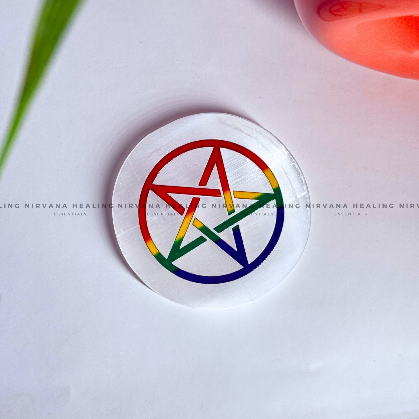 SELENITE STAR SYMBOL COLOUR CHARGING PLATE (Aura Cleansing ,Charging, Cleansing And Purification). image 0