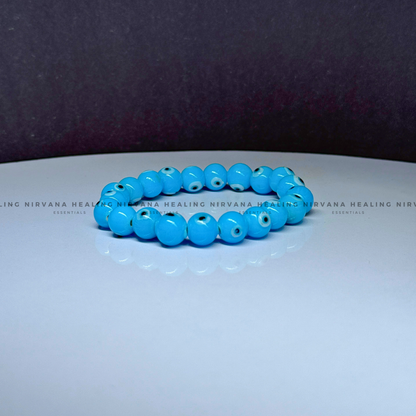 AASMANI EVIL EYE ROUND BEADED BRACELET (Calm, Protection And Spiritual Balance) image 1