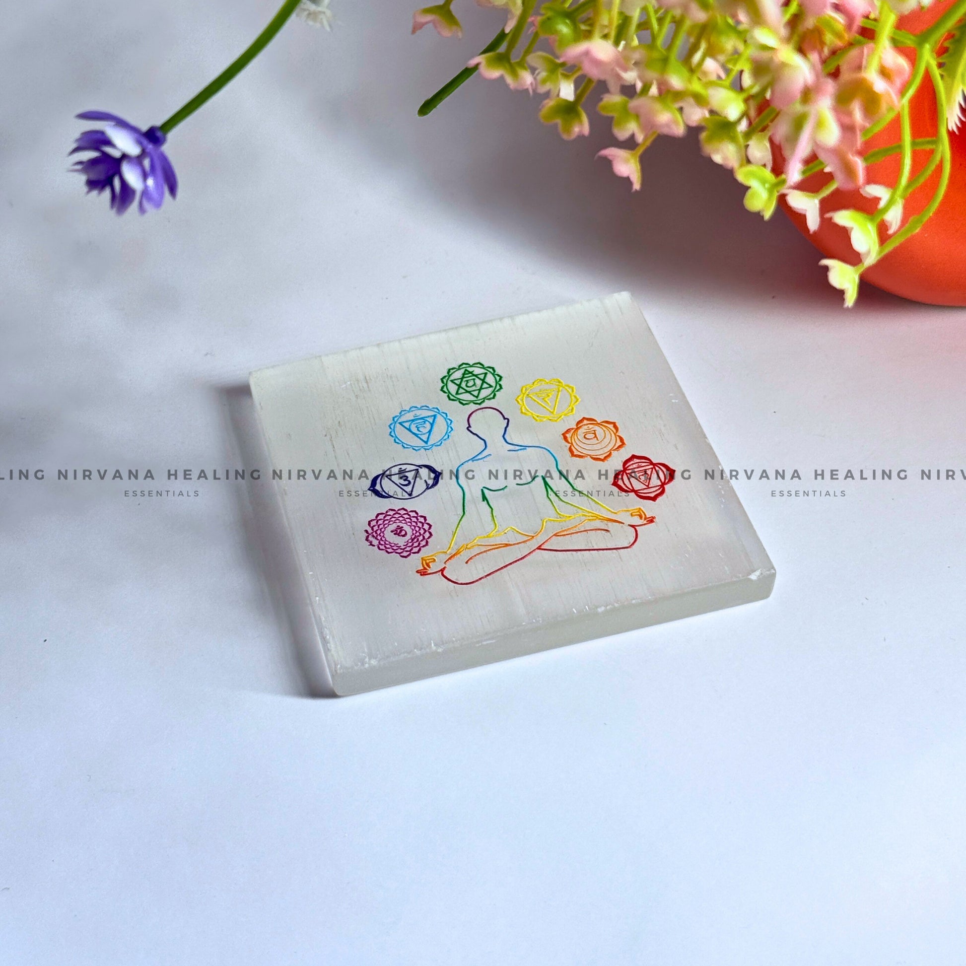 SELENITE MEDITATION POSE CHARGING PLATE (Aura Cleansing, Charging, Cleansing And Purification). image 3