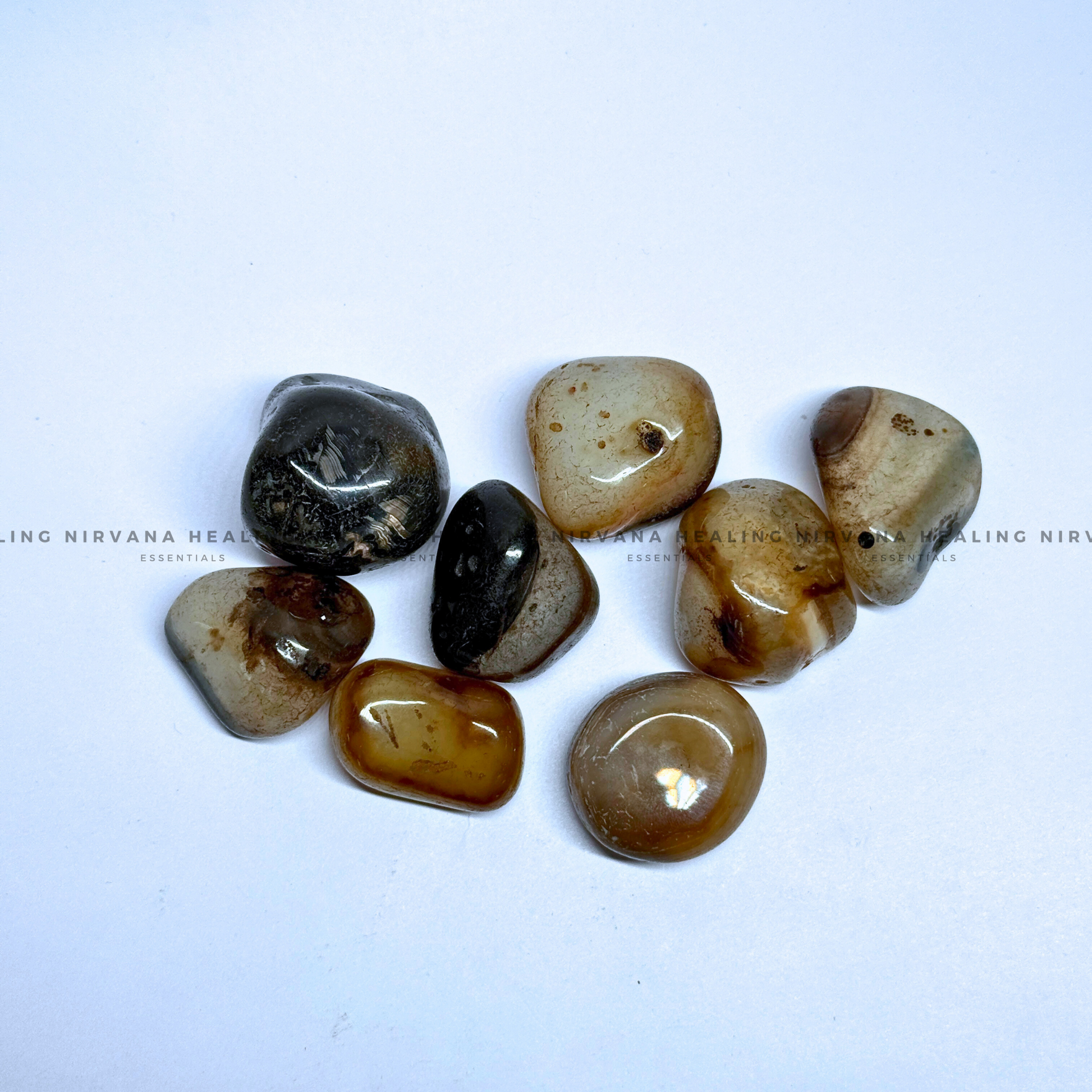 BROWN HAKIK SULEMANI TUMBLE STONES (Evil Eye Protection, Grounding And Energy Shielding). image 1