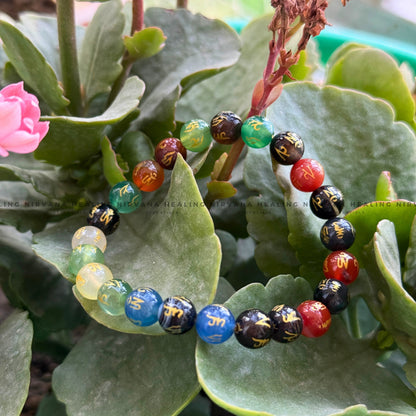 OM MANI PADME HUM MULTI STONE BRACELET (Compassion, Protection And Spiritual Awakening) image 4