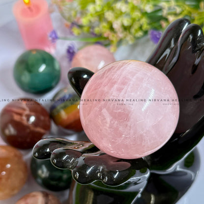 ROSE QUARTZ SPHERE (Love, Romance, Relationship, Emotion And Balance) image 0