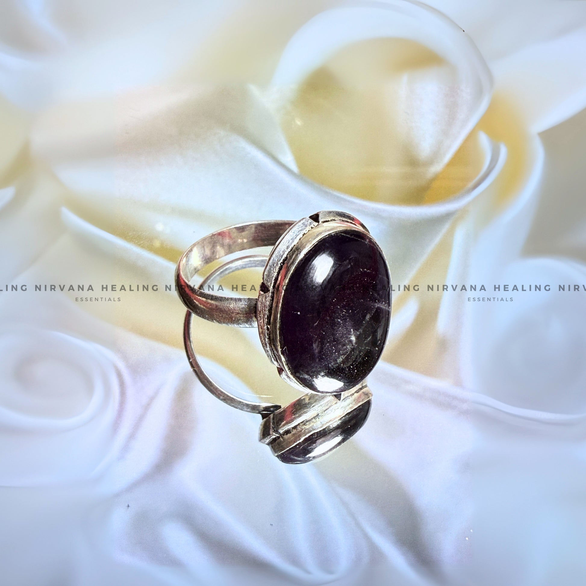 AMETHYST OVAL RING (Meditation, Stress Reduction, Intuition and Manifestation) image 4