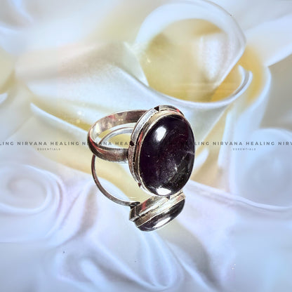 AMETHYST OVAL RING (Meditation, Stress Reduction, Intuition and Manifestation) image 4