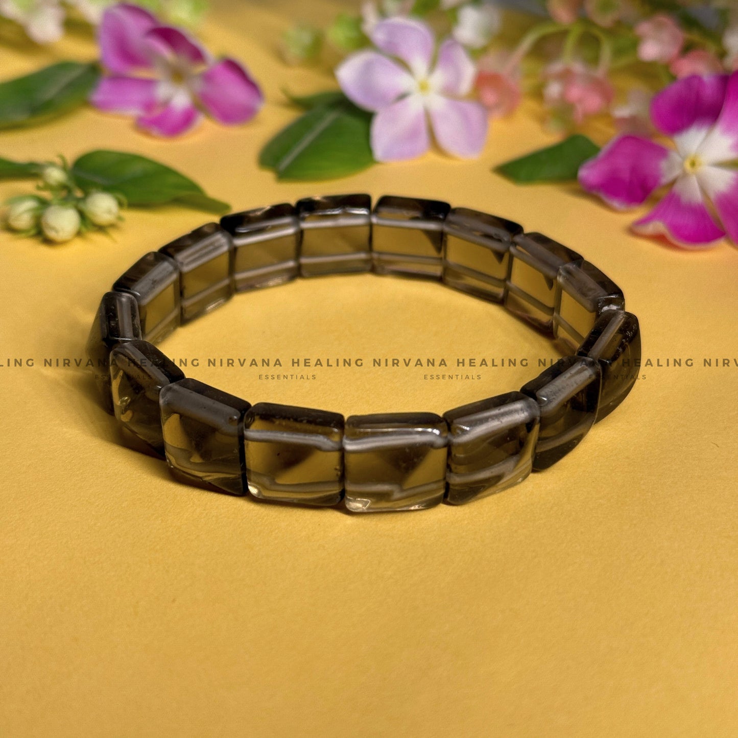 SMOKY QUARTZ PYRAMID BRACELET (Grounding, Detox, Protection And Removes Anxiety) image 0