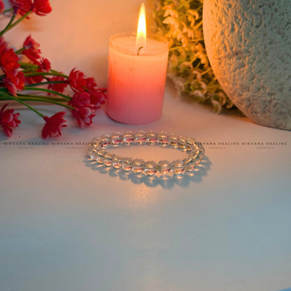 CLEAR QUARTZ ROUND BEADED BRACELET (Mental Clarity, Master Healer And Energy Amplifier) image 3