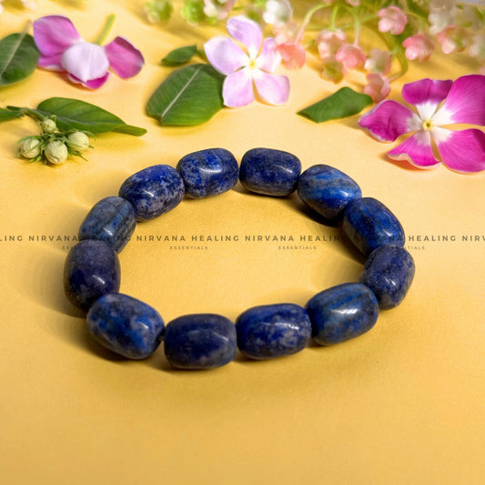 LAPIS LAZULI TUMBLE BRACELET (Communication, Truth, Ease Of Expression And Wisdom) image 0