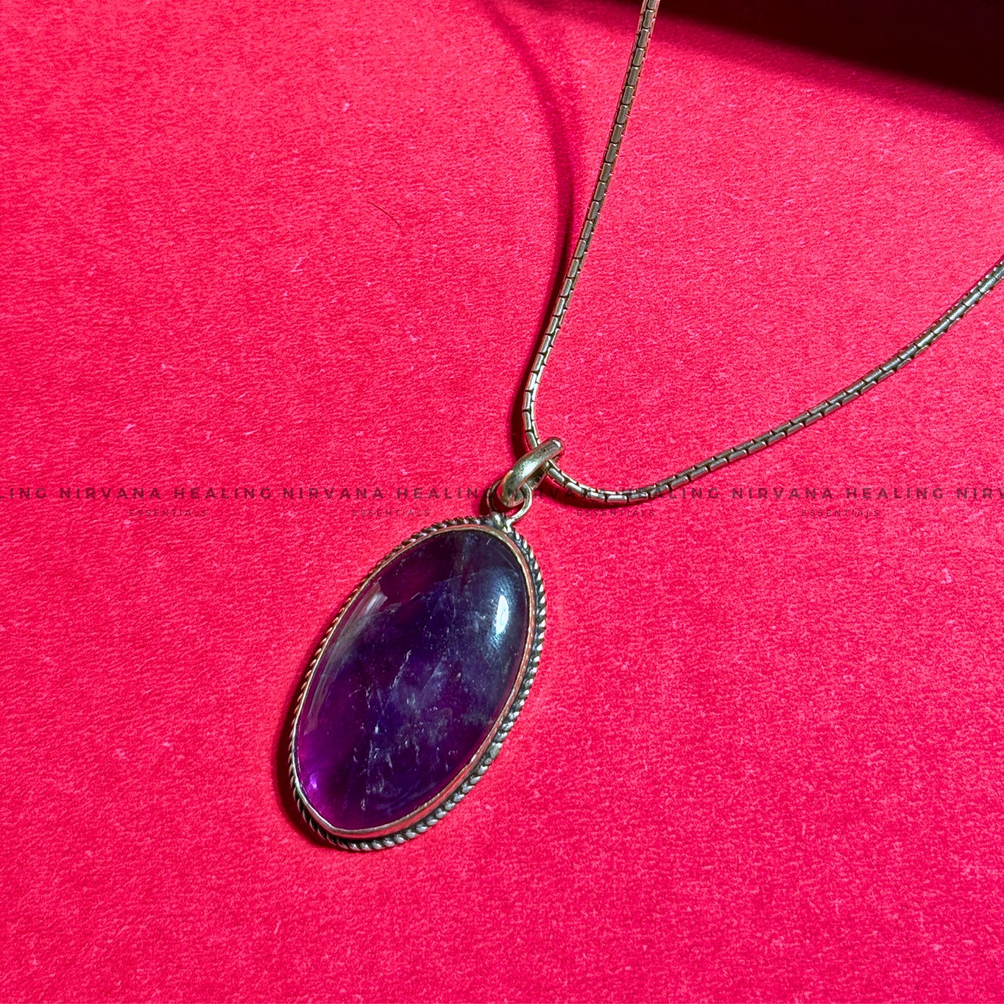 AMETHYST OVAL SHAPED PENDANT (Meditation, Stress Reduction, Intuition And Manifestation)   image 4