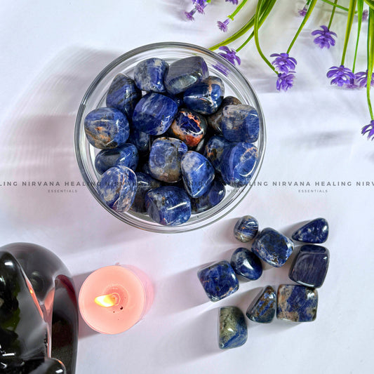SODALITE TUMBLE HEALING STONE (Sodalite Creativity, Expression, Logic And Communication) image 0