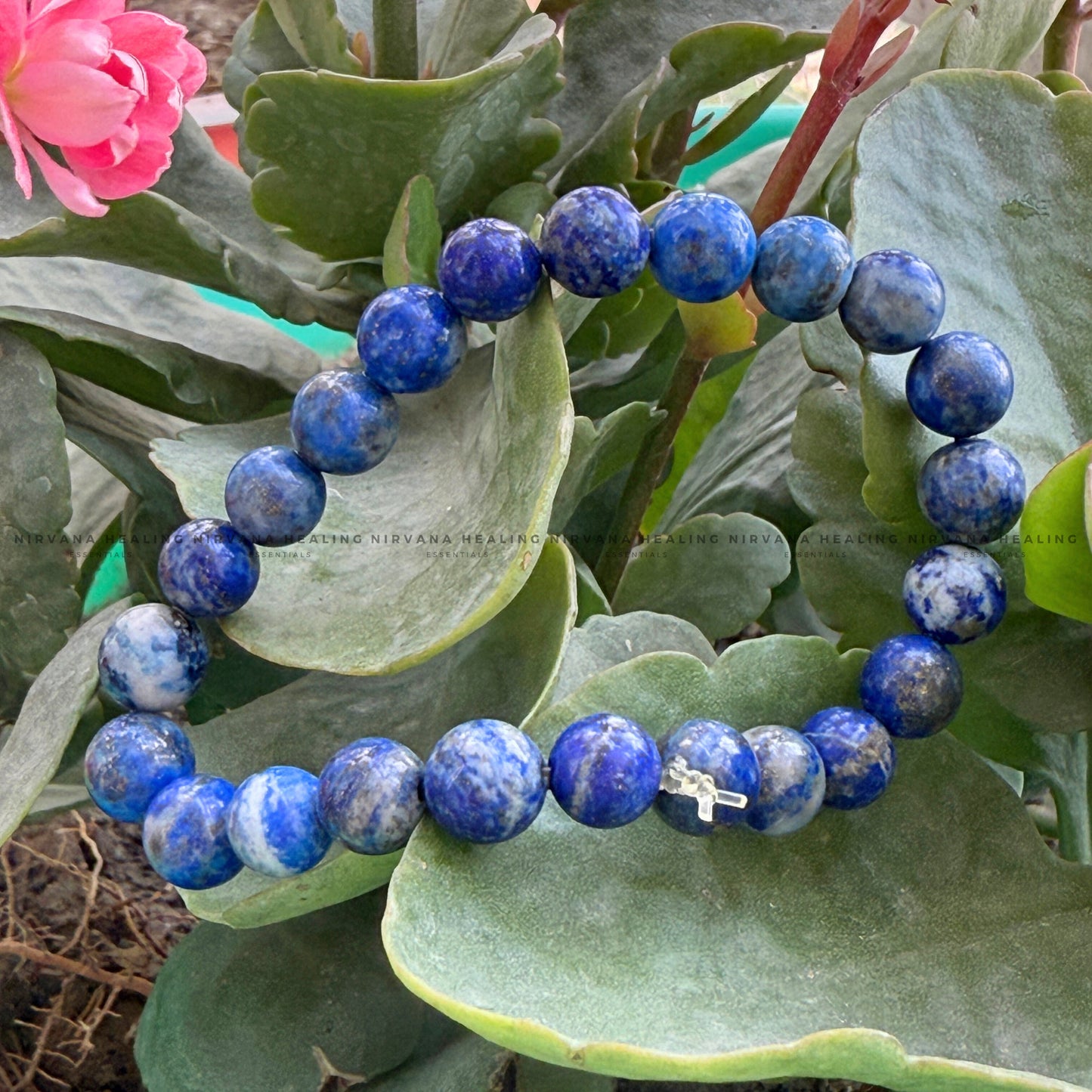 LAPIS LAZULI ROUND BEADED BRACELET (Communication, Truth, Ease Of Expression And Wisdom) image 4