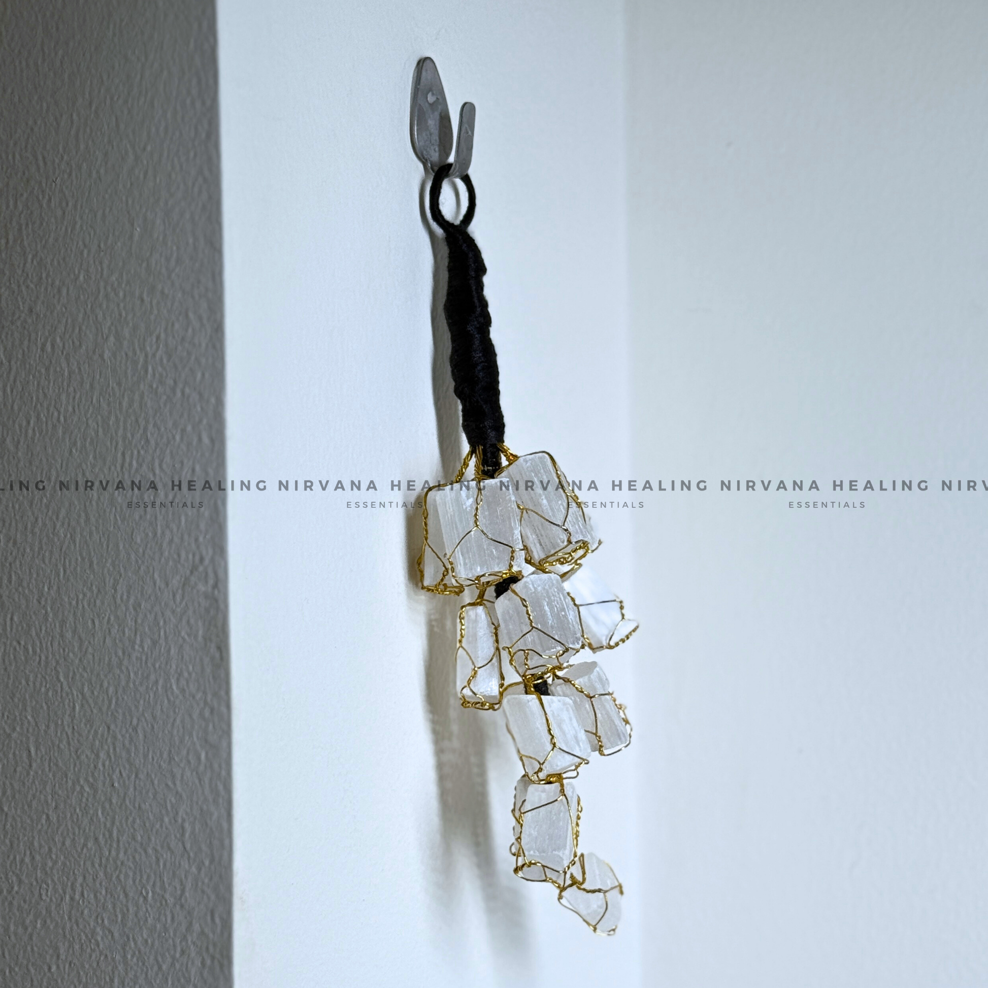 SELENITE ROUGH CHUNKS DOOR HANGING (Aura Cleansing ,Charging, Cleansing And Purification). image 4