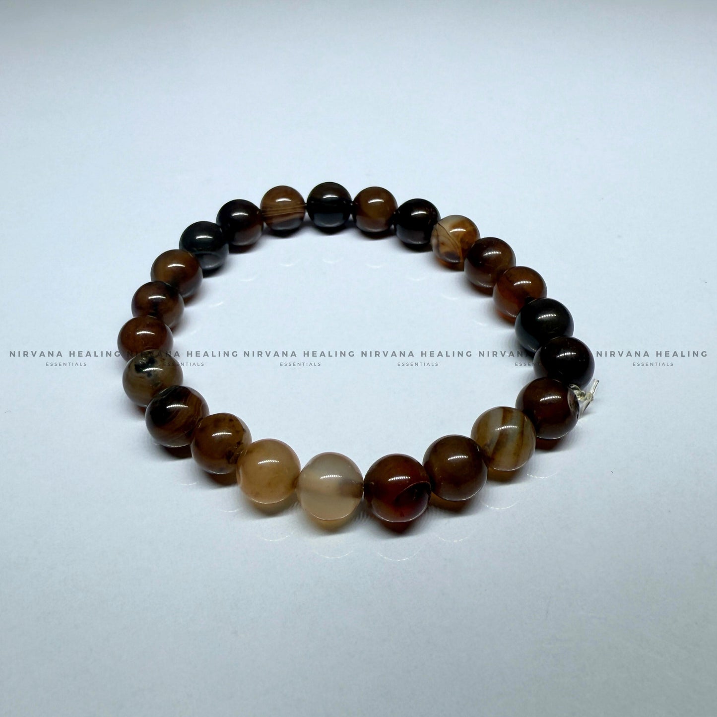 BROWN HAKIK SULEMANI ROUND BEADED BRACELET (Evil Eye Protection, Grounding and Energy Shielding). image 1