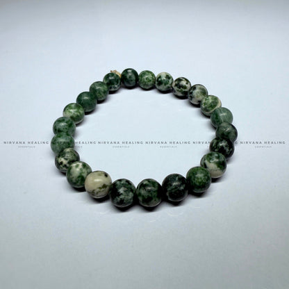 TREE AGATE ROUND BEADED BRACELET (Abundance, Nature Connection And Inner Peace) image 2